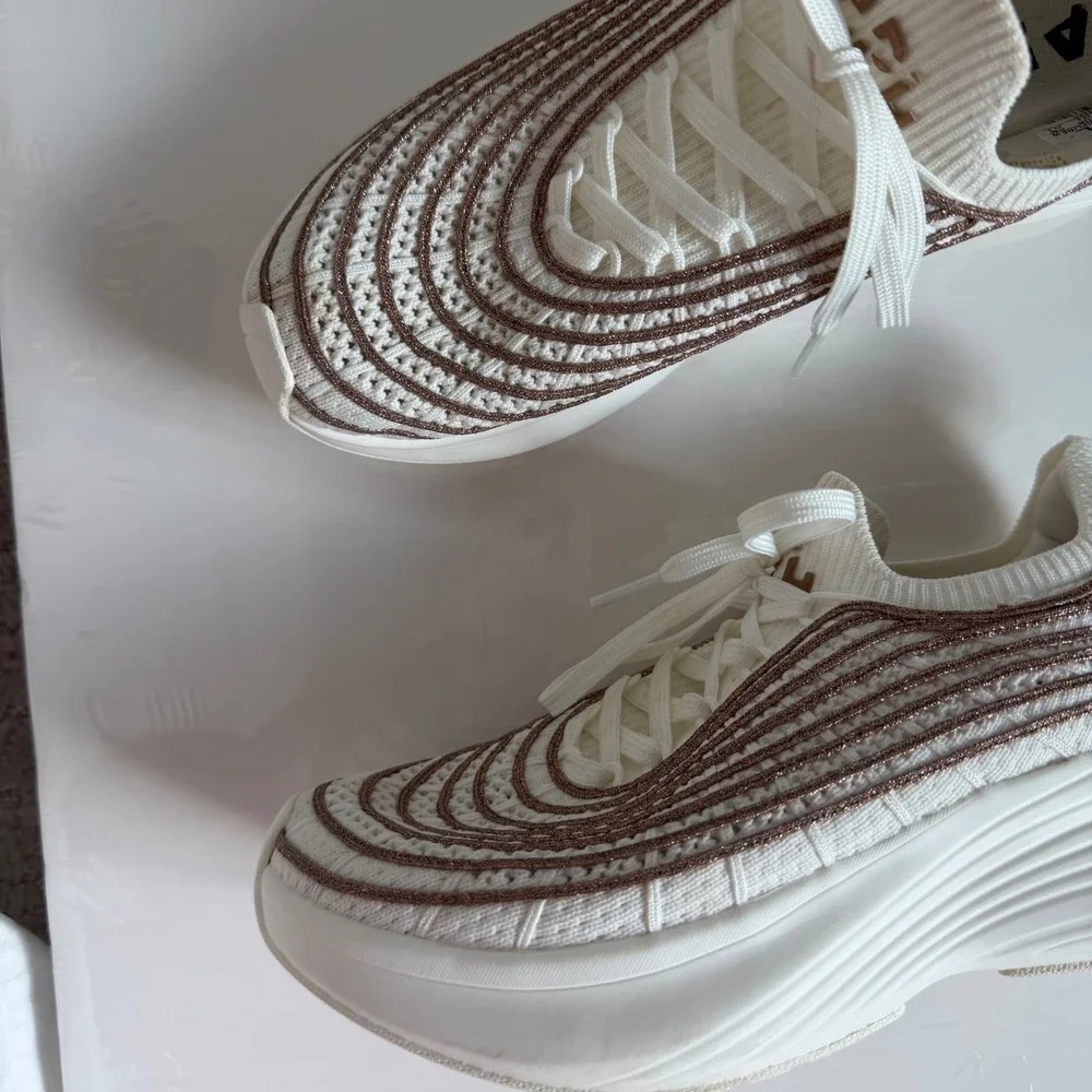 APL Womens Cream and Brown Sneakers